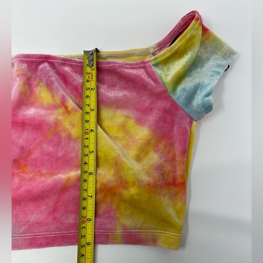 Tie Dye Crop Top Color Cropped Shirt Y2K Baby Tee Dyed Shirt Neon Bright Island - Picture 13 of 17